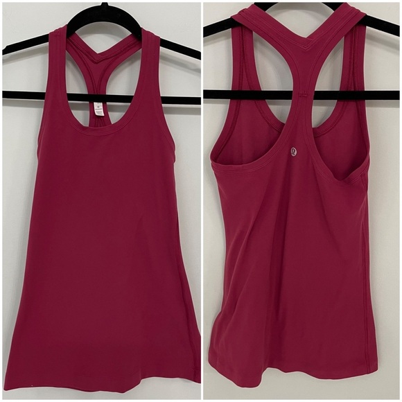 lululemon athletica Tops - Lululemon Size 2 Fitted Racerback Tank Berry/Wine Dark Pink Color With Riptag S7